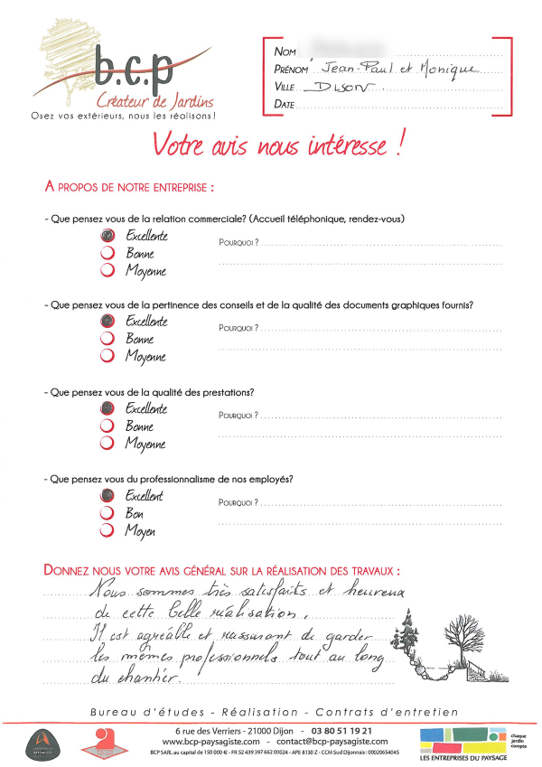 Avis 2021 de client à Dijon