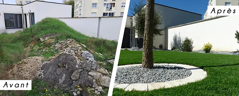 Avant-Après Transformation d'un jardin a Dijon