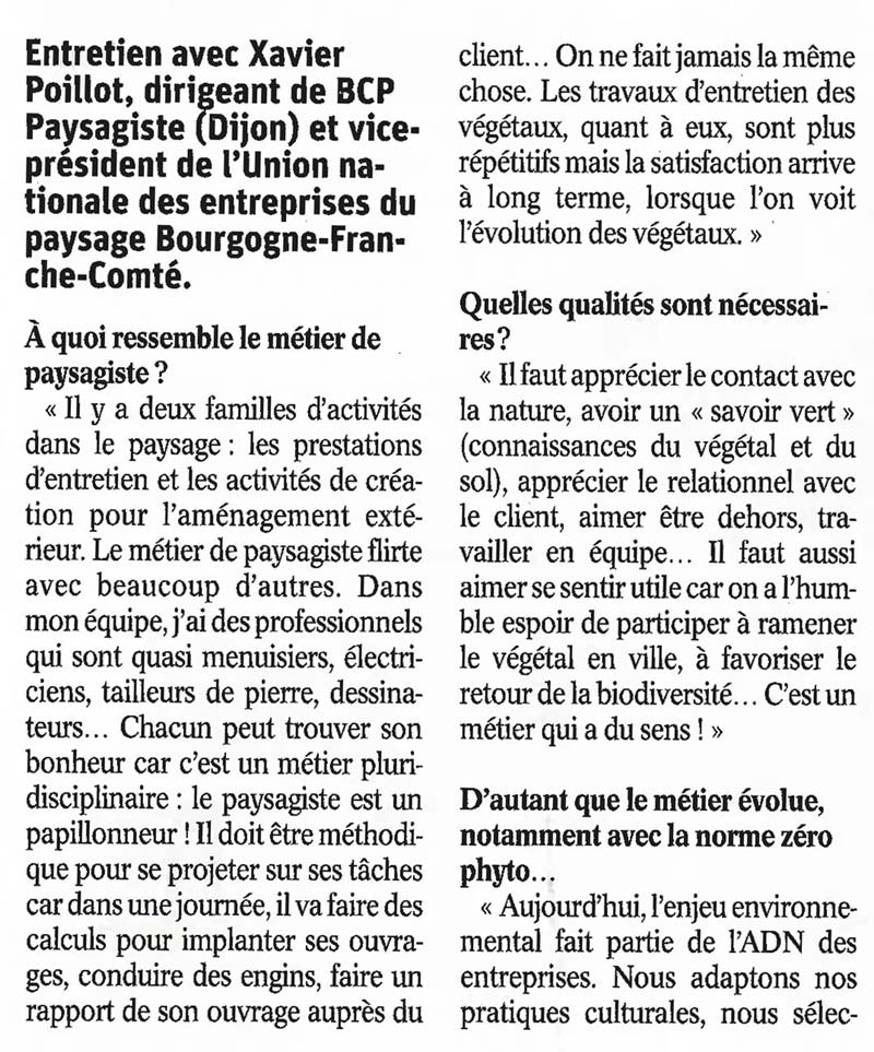 Entretien avec Xavier Poillot – Bien Public page 2