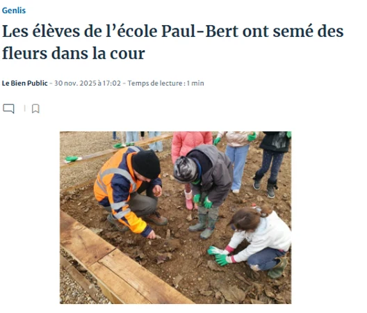 Une cour d’école repensée pour la nature et le bien-être à Genlis