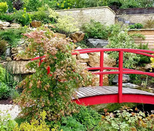 Photo Bassin et pont en bois