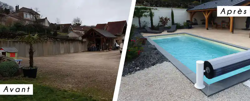 Photo Création d'une piscine et ses pourtours