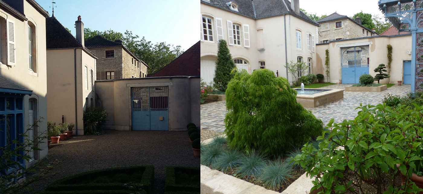 Maison Louis ,jardin avec des pavés ancien