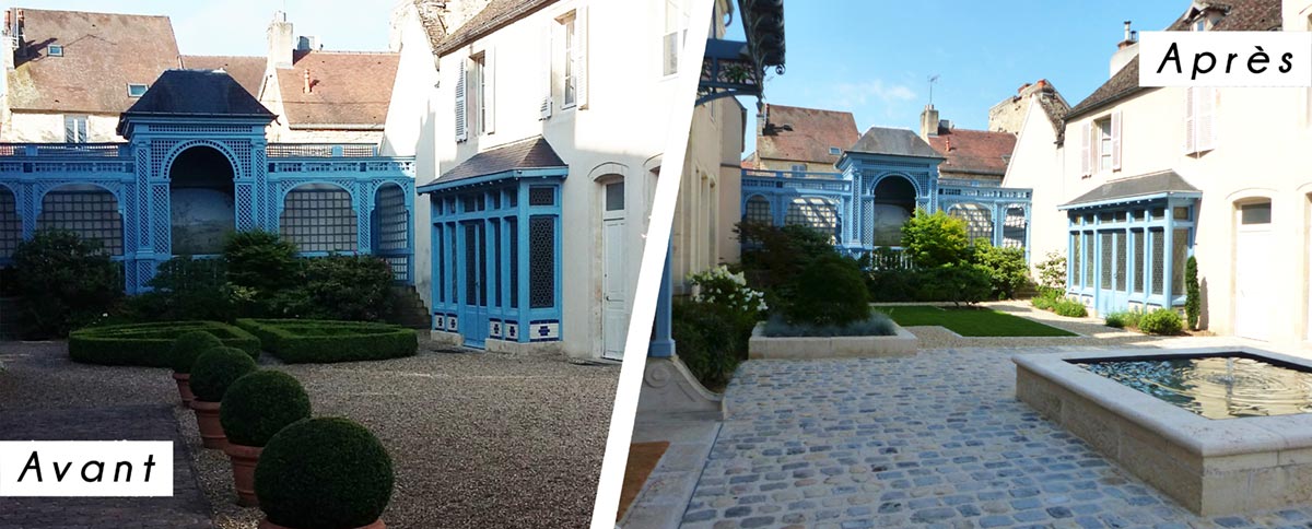 Cour avant et apres
