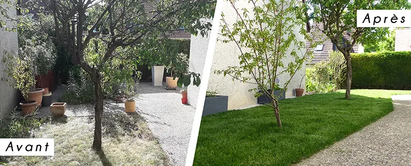 Avant-après Réfection d’un jardin en ville