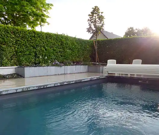 Photo Création de piscine avec pose de liner gris