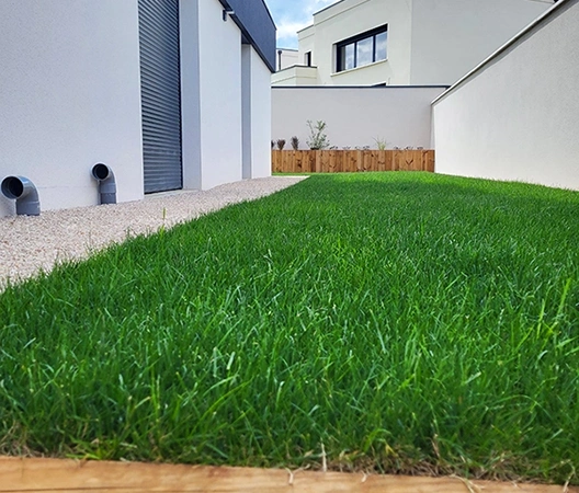 amenagement de jardin avec gazon de placage