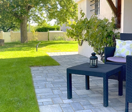 terrasse pavée
